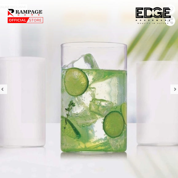 Edge Set of 6 Borosil Classic Highball Glasses –for Stylish Cocktails and Everyday Refreshments, Glassware,Drinkware