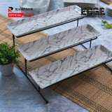 3 Tier Serving Marble Stand Tiered Serving Stand with 15 Inches Collapsible Sturdier Metal Rack for Fruit Dessert