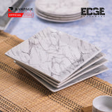 Square Fashion Marble Design Plates Set of 4, 8 Inches Dinner Plates Marble