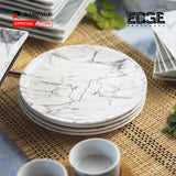 Round Fashion Marble Design Plates Set of 4, 20x20cm Dinner Plates Marble