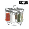 Edge Stainless Steel Racks Spice Rack Organizer with 7 pcs Glass Jars, Seasoning Containers