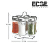 Edge Stainless Steel Racks Spice Rack Organizer with 7 pcs Glass Jars, Seasoning Containers