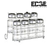 Edge Stainless Steel Racks Spice Rack Organizer with 9 pcs Glass Jars, Seasoning Containers