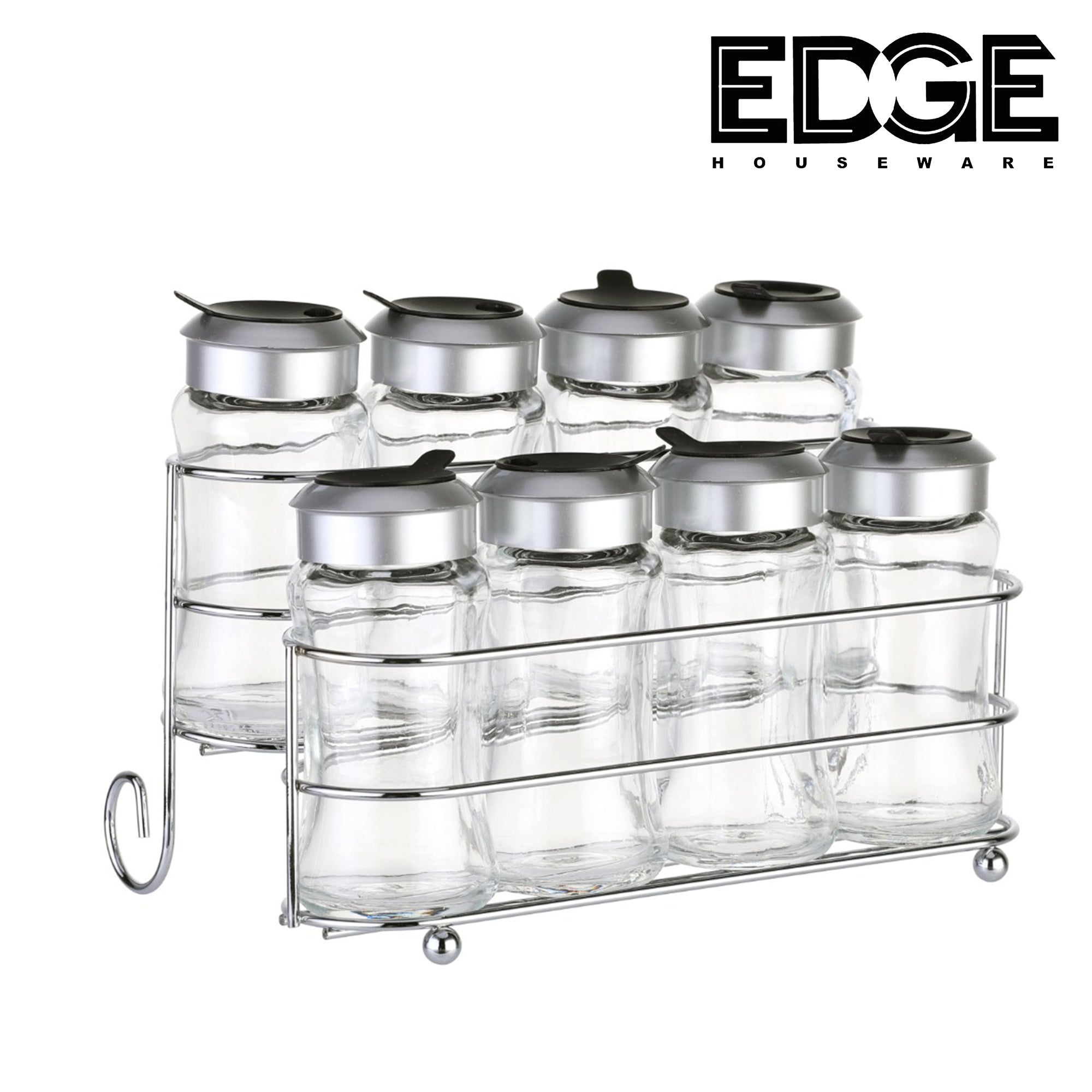 Stainless Steel Racks Spice Rack Organizer with pcs Glass Jars