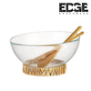 Edge 4 in 1 Salad Bowl with Salad Servers and Bamboo Stand Mixing Bowl