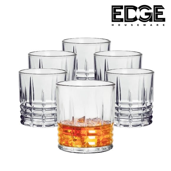 Crystal Whiskey Glasses Set of 6, Rocks Glasses, 300ML Old Fashioned Tumblers