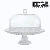 Glass Cake Stand with Dome - Footed Glass Service Plate