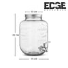 Edge 4000 ML Dual Gallon Glass Beverage Drink Dispensers with 2 Sets and 6pcs of Glass Tumbler