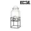 Edge 3000ML Glass Drink Dispenser for Parties - 1 Gallon Glass Jar Beverage Dispenser with Stand