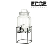 3000ML Glass Drink Dispenser for Parties - 1 Gallon Glass Jar Beverage Dispenser with Stand