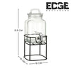 Edge 3000ML Glass Drink Dispenser for Parties - 1 Gallon Glass Jar Beverage Dispenser with Stand