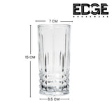 350ml Sodalime Glass Tumbler set of 6 Textured Designer Glassware for Drinking Water