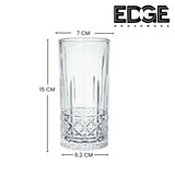 350ml Sodalime Glass Tumbler set of 6 Textured Designer Glassware for Drinking Water