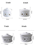 Ceramic Stew Pot with LID Premium Steam Soup Bowl buffet Casserole