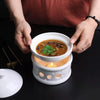 Edge Ceramic Stew Pot with LID Premium Steam Soup Bowl buffet Casserole