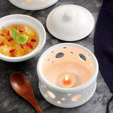 Ceramic Stew Pot with LID Premium Steam Soup Bowl buffet Casserole