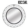 Edge Decorative Black Geometric Metal Frame Hanging Wall Mirror metal Framed Wall Mounted Decor for The Living Room, Bathroom, Bedroom, and Entryway