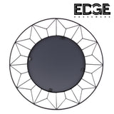 Decorative Black Geometric Metal Frame Hanging Wall Mirror metal Framed Wall Mounted Decor for The Living Room, Bathroom, Bedroom, and Entryway
