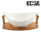 Ceramic ware 11" Serving Bowls With Wooden Stand Holder