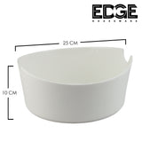 Ceramicware 10" Serving Plates With Wooden Stand Holder, White Ceramic, Set for Home and Office with Wooden Display Stand