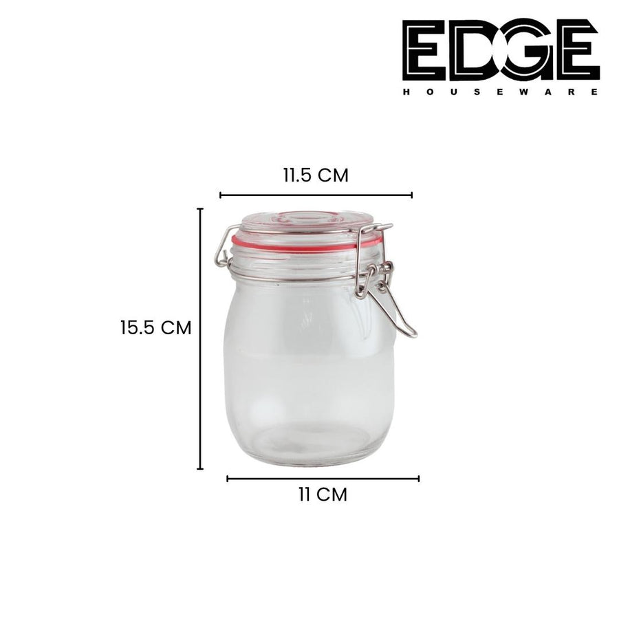 Edge Round Airtight Glass Kitchen Canisters with Glass Lids