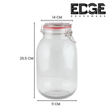 Round Airtight Glass Kitchen Canisters with Glass Lids