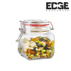 Square Airtight Glass Kitchen Canisters with Glass Lids
