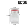 Edge Square Airtight Glass Kitchen Canisters with Glass Lids