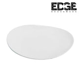 set of 6 Oval White Ceramic Dinner Plates, Round Dessert or Salad Plate, Serving Dishes, Dinnerware Sets,