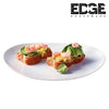 Edge set of 6 Oval White Ceramic Dinner Plates, Round Dessert or Salad Plate, Serving Dishes, Dinnerware Sets,