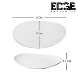 set of 6 Oval White Ceramic Dinner Plates, Round Dessert or Salad Plate, Serving Dishes, Dinnerware Sets,