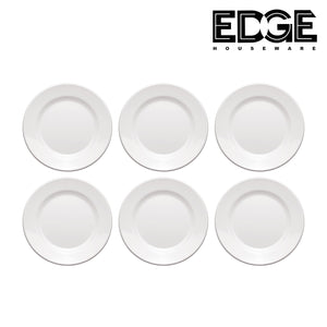 set of 6 White Ceramics  Dinner Plates, Round Dessert or Salad Plate, Serving Dishes (10.5-inch)