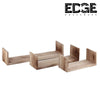 Edge Houseware 42-32-22CM Floating Shelves Wall Mounted, Solid Wood Wall Shelves, Torched Finish