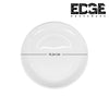 Edge Curved plate Ceramic - Large and Durable Serving Bowl Dishwasher and Microwave Safe - Set of 6, White