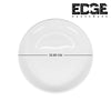 Edge Curved plate Ceramic - Large and Durable Serving Bowl Dishwasher and Microwave Safe - Set of 6, White
