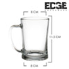 Beer Mugs Set of 2 ,Glass Mugs With Handle 370ML, Large Beer Glasses