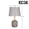 Edge 23x38cm Modern Table Lamp Ceramic Wood Tall Drum Shade for Living Room Family Bedroom