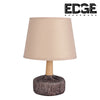 Edge 20x28cm Modern Table Lamp Ceramic Wood Tall Drum Shade for Living Room Family Bedroom