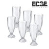 Edge set of 6 Milkshake Glass Old Fashioned Soda Glasses, Fountain Classic Glass for Ice Cream, Clear