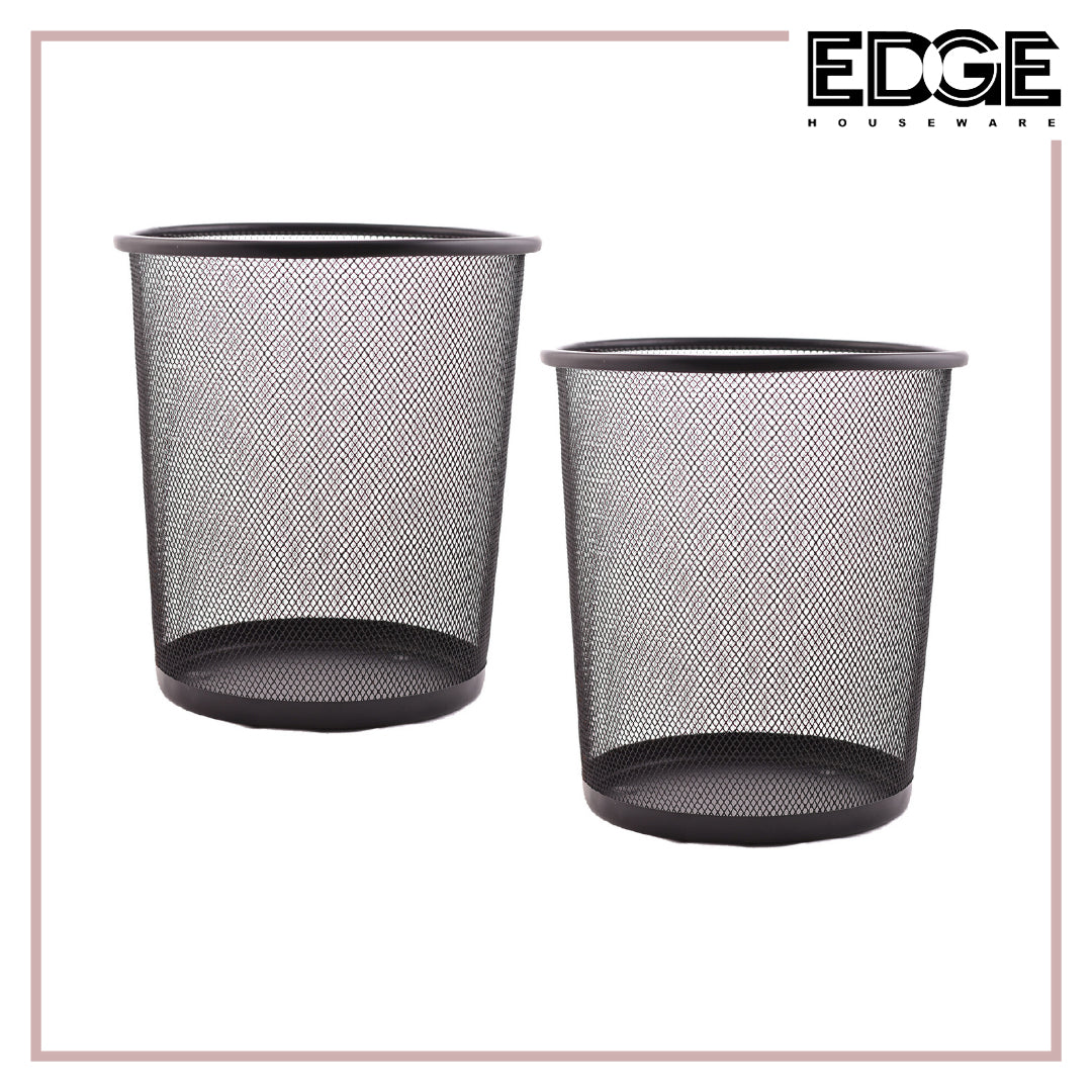 set of 2 Metal Wire Mesh Waste Basket Garbage Trash Can for Office Hom ...