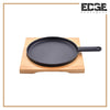 Sizzling Plate Iron Skillet Round  Steak Pan 20CM-24CM With Handle and Wooden Base