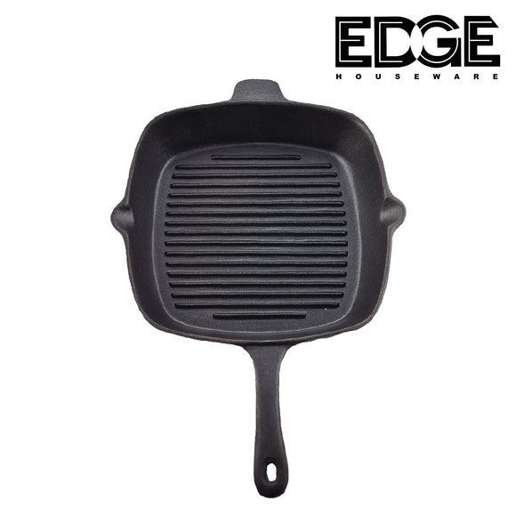 28CM   Cast Iron Square Grill Fry Pan  Commercial Quality for Restaurant or Home Kitchen Use