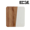 Edge Marble Cheese Board Charcuterie Boards Cutting Board Pastry Board with Acacia Wood, Round white Marble Tray Slab Serving Trays Wood Platter