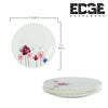 BESTWAY Modern Floral Design OPAL DINNERWARE set of 18,  Flat Plates, Soup Plates, Serving etc  White