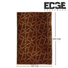 Edge - Copper Fluffy Rug Carpet Contemporary Living & Bedroom Soft Embossed Carpet Rug (Brown)