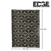 Edge - Midnight Fluffy Rug Carpet Contemporary Living & Bedroom Soft Embossed Carpet Rug (Dark Grey)