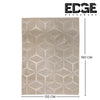 Edge - Ivory Fluffy Rug Carpet Contemporary Living & Bedroom Soft Embossed Carpet Rug (Light Beige)