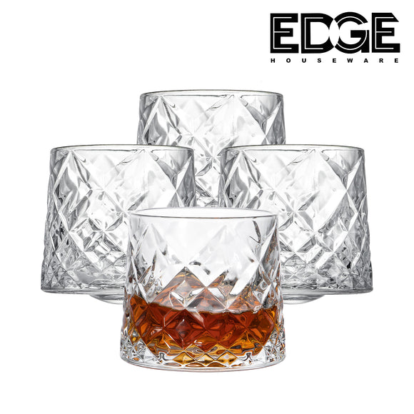260ML Set of 4 Spinning Old Fashioned Whiskey Glasses