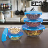 Edge Glass Storage Containers with Lids, Set of 5 Round Glass Food Storage Containers