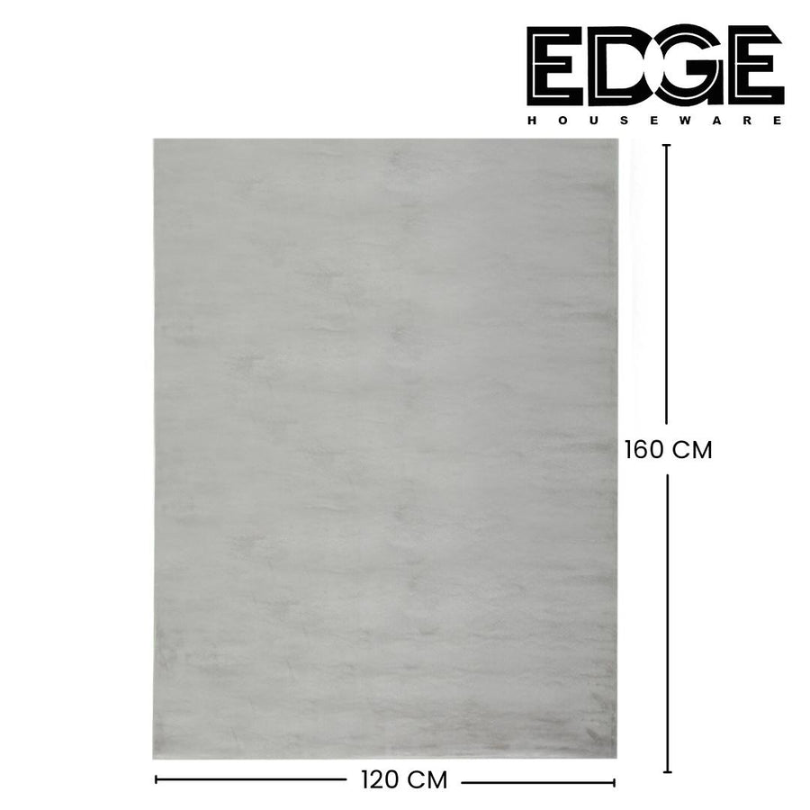 Edge - CHARCOAL Fluffy Rug Carpet Contemporary Living & Bedroom Soft Rabbit Fur Rug (Dark Grey)